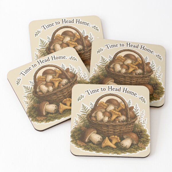 Item preview, Time to Head Home Mushroom Sticker | Mushroom Hunting Basket | Forest Foraging | Mycology Gift | Cottagecore Nature Art designed and sold by SimplePoDesign.