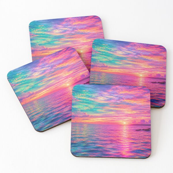Item preview, Vibrant Rainbow Ocean Sunset – Colorful Tropical Seascape Landscape designed and sold by Wild Bloom Paws.