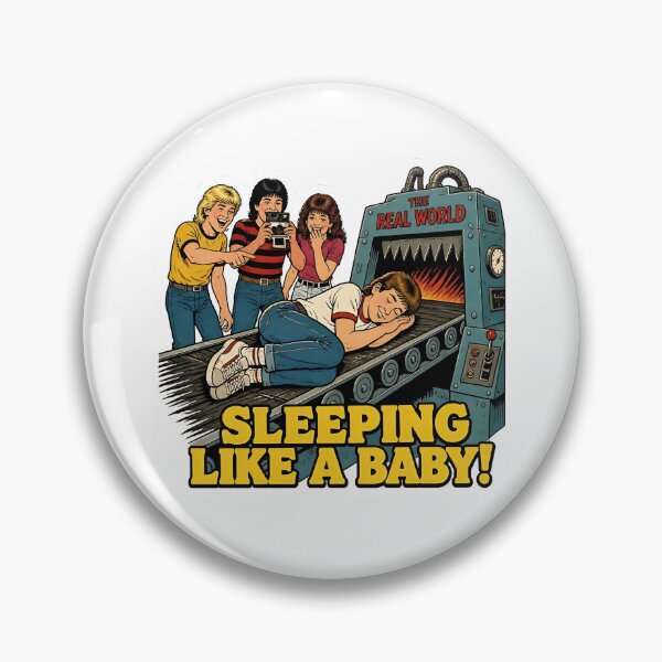 Item preview, Sleeping Like A Baby Real World Retro Comic Funny Dark Humor designed and sold by RareVisuals.