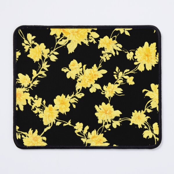 Item preview, Yellow Floral Black Dress Pattern | Vintage Aesthetic Flower Print Dress | Elegant Summer Outfit designed and sold by Bhaskar Digital Art.