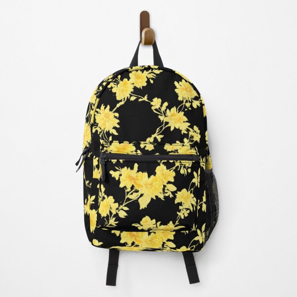 Item preview, Yellow Floral Black Dress Pattern | Vintage Aesthetic Flower Print Dress | Elegant Summer Outfit designed and sold by Bhaskar Digital Art.