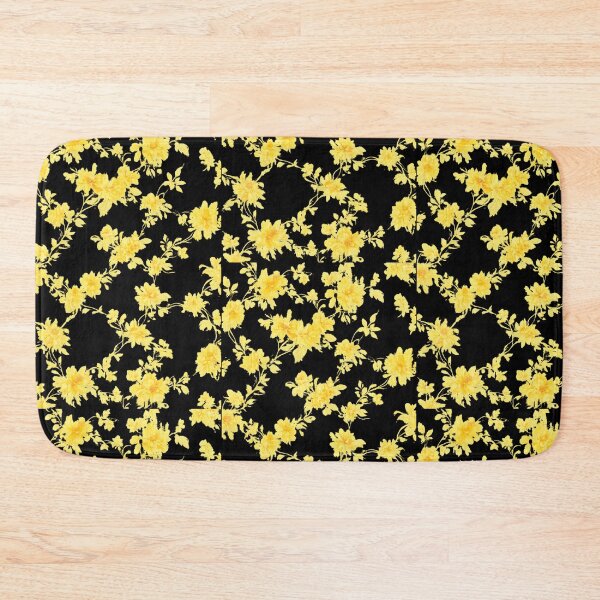 Item preview, Yellow Floral Black Dress Pattern | Vintage Aesthetic Flower Print Dress | Elegant Summer Outfit designed and sold by Bhaskar Digital Art.