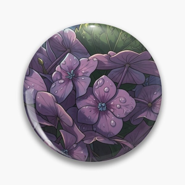 Item preview, Anime Style Purple Hydrangea Floral Digital Art designed and sold by Nature Moments.