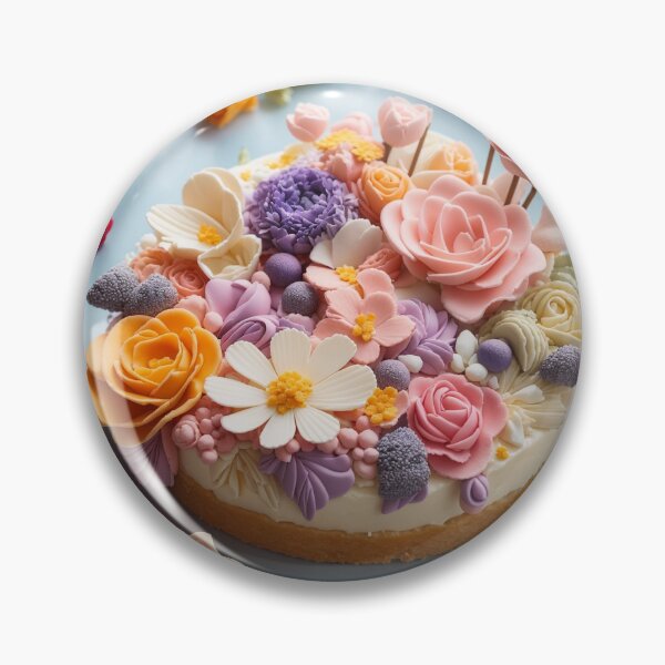 Item preview, Floral Cake Pastel Flower Food Art Print designed and sold by GenArtHaven.