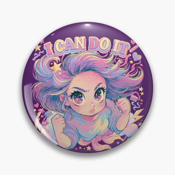 Item preview, Empowered Anime Girl | I Can Do It! Chibi Manga Pastel Illustration designed and sold by Anastasiia Yurevych.