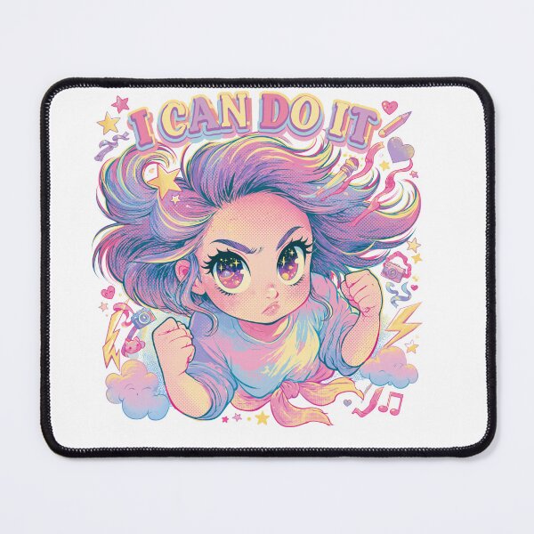 Item preview, Empowered Anime Girl | I Can Do It! Chibi Manga Pastel Illustration designed and sold by Anastasiia Yurevych.