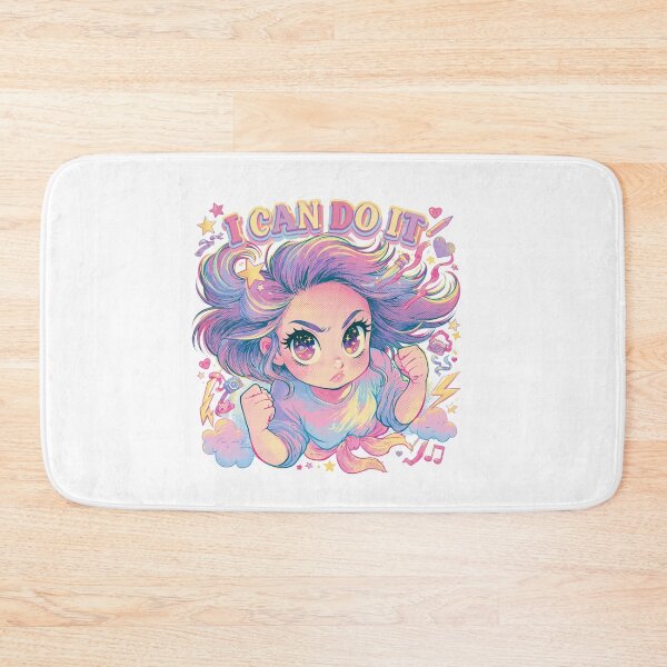Item preview, Empowered Anime Girl | I Can Do It! Chibi Manga Pastel Illustration designed and sold by Anastasiia Yurevych.