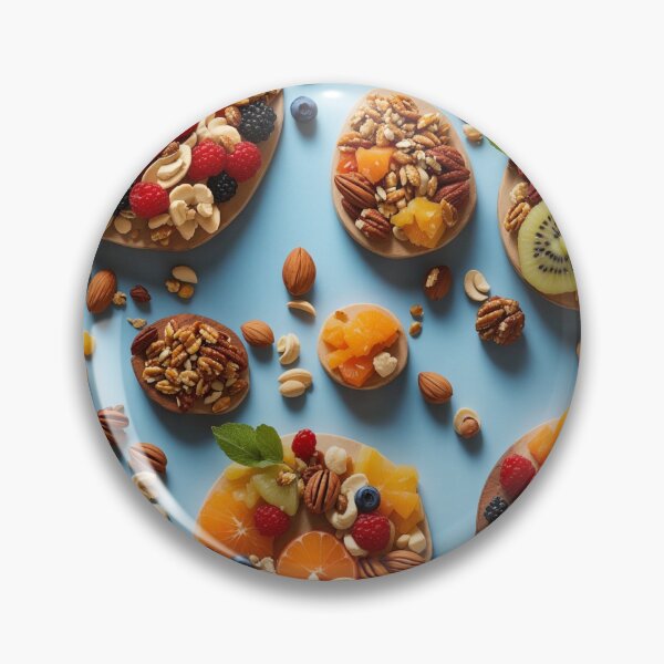 Item preview, Fruit Nut Flatlay Pattern Food Art Print designed and sold by GenArtHaven.