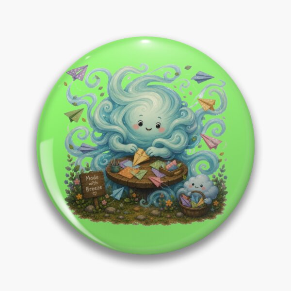 Item preview, Made With Breeze Cute Wind Spirit Making Paper Airplanes Art designed and sold by Miheerala.
