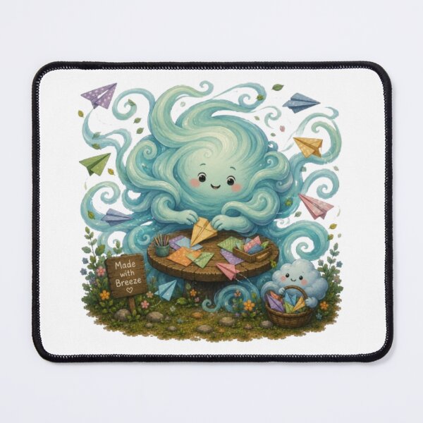 Item preview, Made With Breeze Cute Wind Spirit Making Paper Airplanes Art designed and sold by Miheerala.