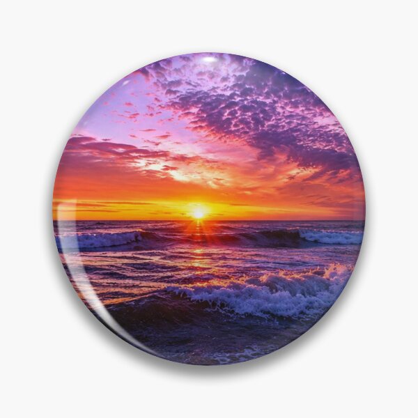 Item preview, Dramatic Ocean Sunset with Purple Clouds – Vibrant Seascape Landscape designed and sold by Wild Bloom Paws.