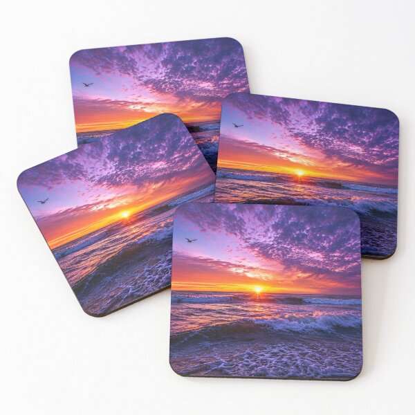 Item preview, Dramatic Ocean Sunset with Purple Clouds – Vibrant Seascape Landscape designed and sold by Wild Bloom Paws.