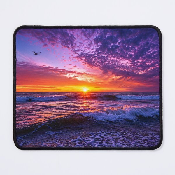 Item preview, Dramatic Ocean Sunset with Purple Clouds – Vibrant Seascape Landscape designed and sold by Wild Bloom Paws.