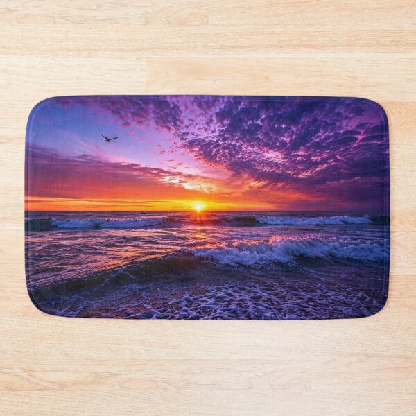 Item preview, Dramatic Ocean Sunset with Purple Clouds – Vibrant Seascape Landscape designed and sold by Wild Bloom Paws.
