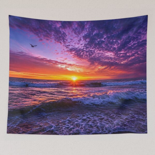 Item preview, Dramatic Ocean Sunset with Purple Clouds – Vibrant Seascape Landscape designed and sold by Wild Bloom Paws.