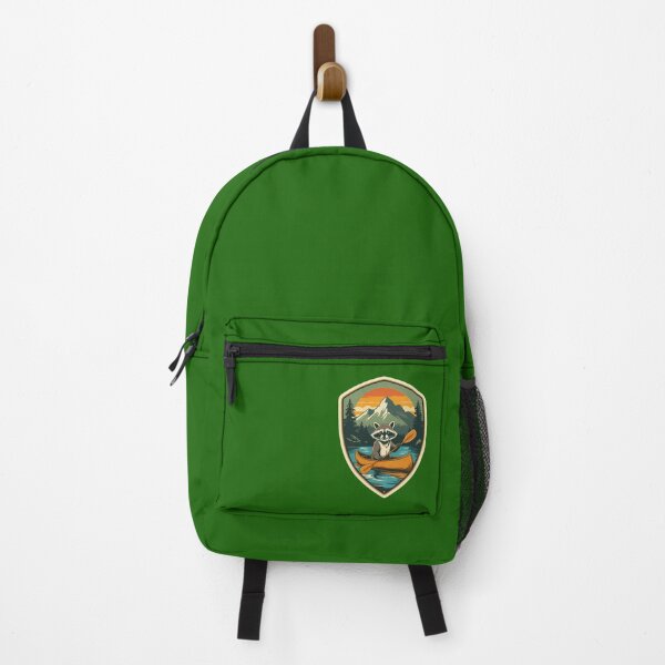 Item preview, Retro Camping Raccoon Canoe Emblem designed and sold by Structure-Blue.
