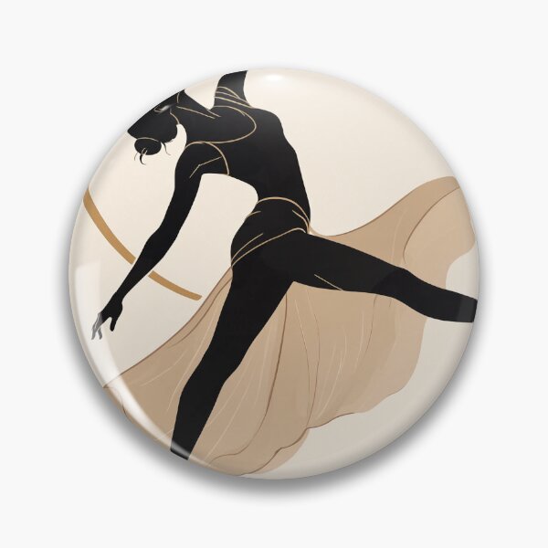 Item preview, Silhouette dancer in mid-leap pose. Graceful athletic movement against golden circle backdrop. Artistic freedom and motion concept illustration. designed and sold by Creative88Art.