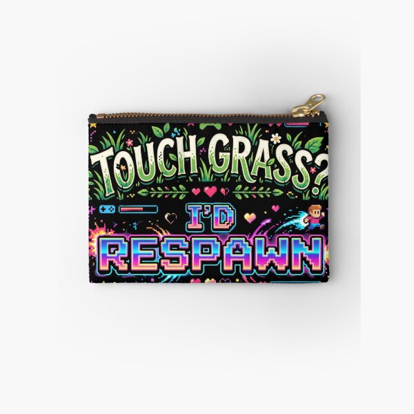 Item preview, Touch Grass? I'd Respawn - Funny Retro Gamer Pixel Art designed and sold by LevelUpLad.