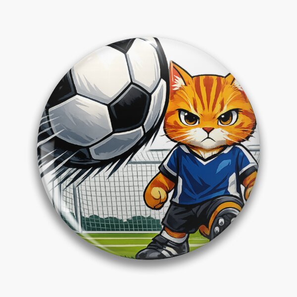 Item preview, Serious Soccer Cat Power Kick | Cute Orange Tabby Football Player designed and sold by SketchPalet.