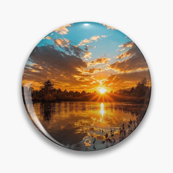 Item preview, Golden Sunset Reflections on a Peaceful Lake – Dramatic Nature Landscape designed and sold by Wild Bloom Paws.