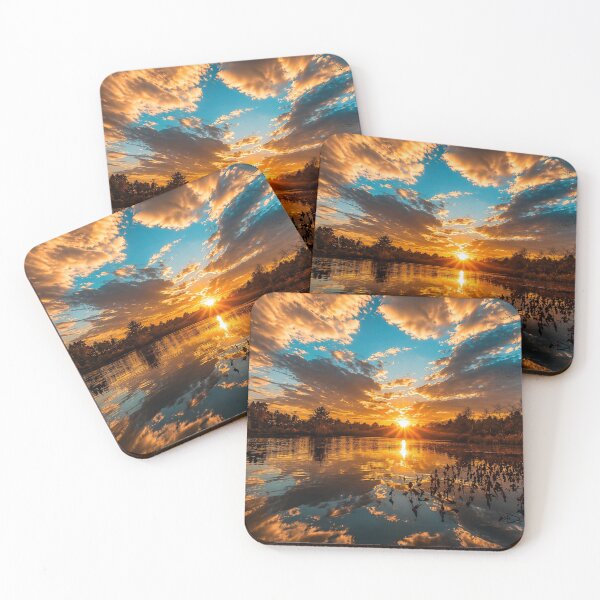 Item preview, Golden Sunset Reflections on a Peaceful Lake – Dramatic Nature Landscape designed and sold by Wild Bloom Paws.