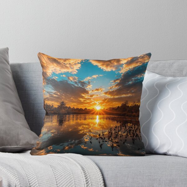 Item preview, Golden Sunset Reflections on a Peaceful Lake – Dramatic Nature Landscape designed and sold by Wild Bloom Paws.