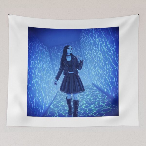 Item preview, Gothic Alt Girl in Glowing Blue Energy Room designed and sold by D6rkT3chDemon.