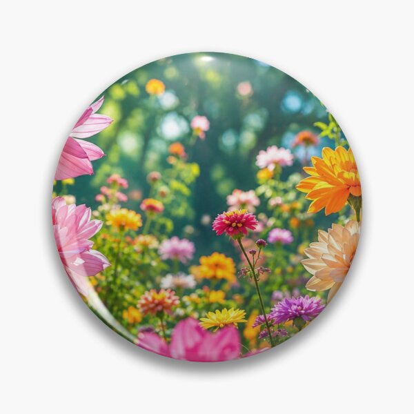 Item preview, Colorful Wildflower Garden in Sunlight – Vibrant Floral Nature Landscape designed and sold by Wild Bloom Paws.