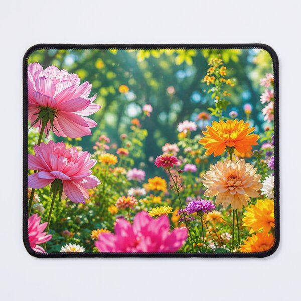 Item preview, Colorful Wildflower Garden in Sunlight – Vibrant Floral Nature Landscape designed and sold by Wild Bloom Paws.