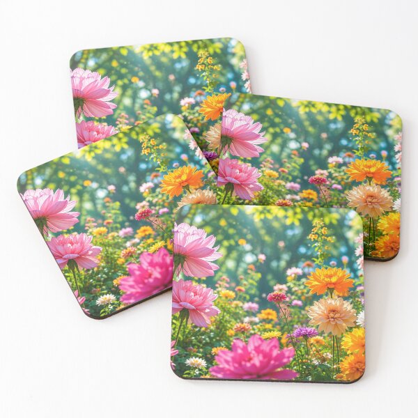 Item preview, Colorful Wildflower Garden in Sunlight – Vibrant Floral Nature Landscape designed and sold by Wild Bloom Paws.
