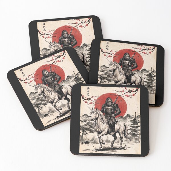 Item preview, Samurai Bigfoot On Unicorn Ukiyo-e Japanese Art Sasquatch  designed and sold by HalloweenGift.
