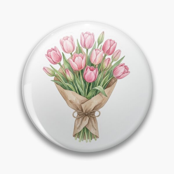 Item preview, Pink Tulip Bouquet Watercolor designed and sold by Figurimania.