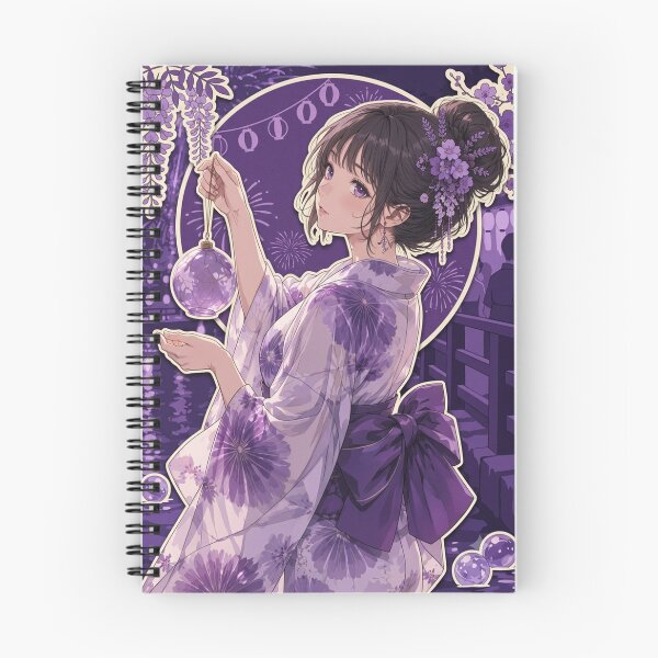 Item preview, Purple Yukata Lady - kawaii version designed and sold by Japanese Vibes.