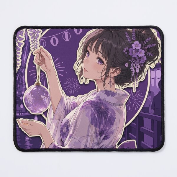 Item preview, Purple Yukata Lady - kawaii version designed and sold by Japanese Vibes.