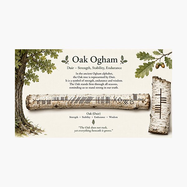Artikelvorschau, Eichen-Ogham der Stärke entworfen und verkauft von OakandHollyBand.