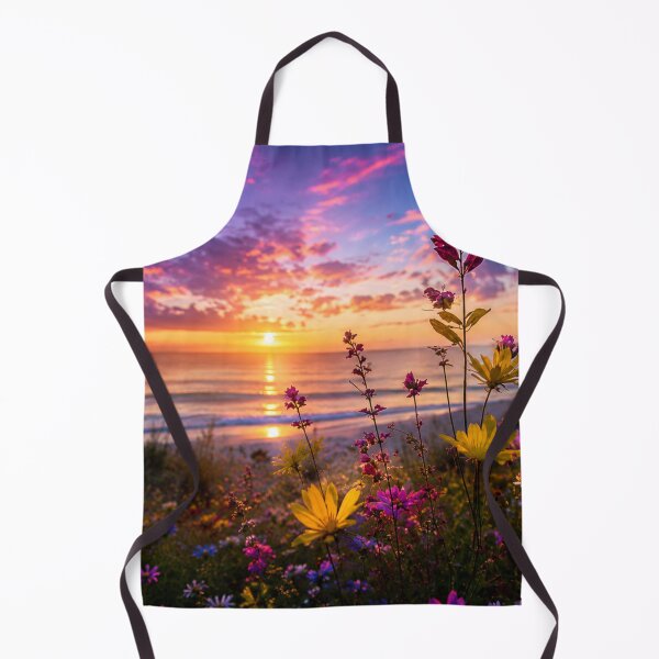 Item preview, Wildflower Meadow by the Ocean at Sunset – Vibrant Coastal Nature Landscape designed and sold by Wild Bloom Paws.