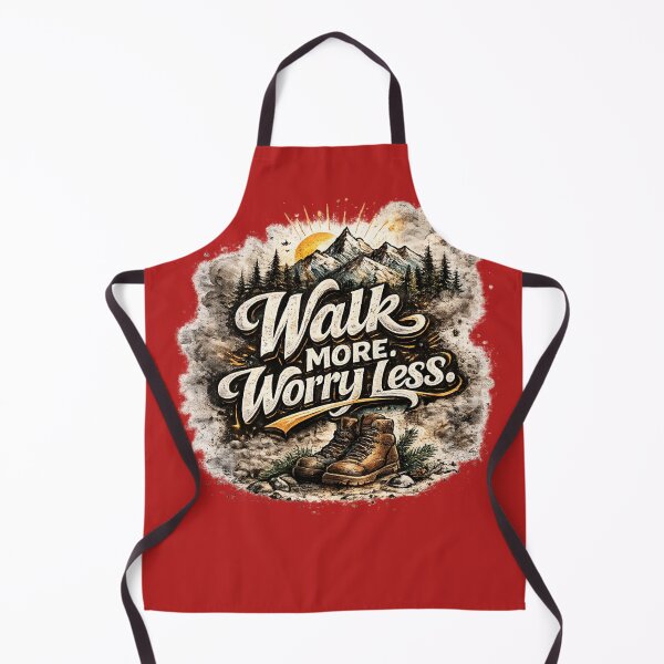 Item preview, Walk More Worry Less | Positive Typography Design designed and sold by VasiArtLab.