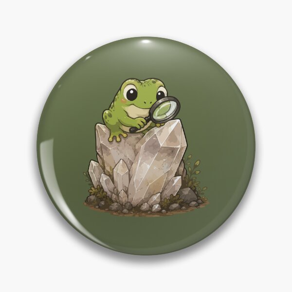 Item preview, Cute Frog Rockhound Crystal Hunter Kawaii Geology designed and sold by SimplePoDesign.
