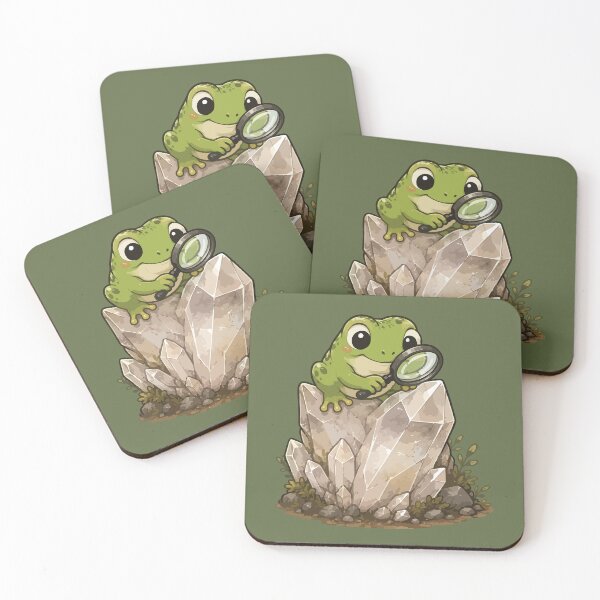 Item preview, Cute Frog Rockhound Crystal Hunter Kawaii Geology designed and sold by SimplePoDesign.