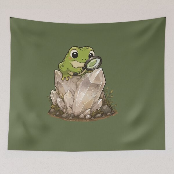 Item preview, Cute Frog Rockhound Crystal Hunter Kawaii Geology designed and sold by SimplePoDesign.