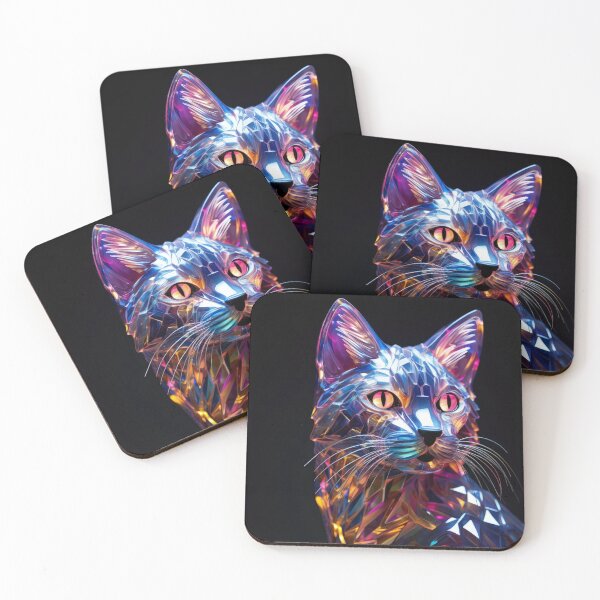 Item preview, Cyberpunk Cat - Neon Futuristic Feline designed and sold by Sebastian Widła.