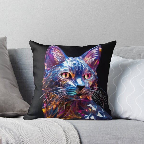 Item preview, Cyberpunk Cat - Neon Futuristic Feline designed and sold by Sebastian Widła.