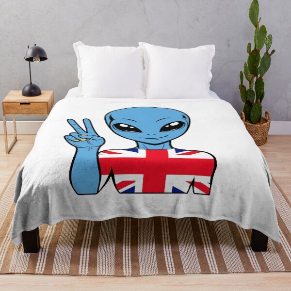 Aperçu de l'œuvre Zorgo Angleterre | Alien symbole de paix | T-shirt drapeau britannique | Cadeau extraterrestre mignon | Produits dérivés du Royaume-Uni créée et vendue par The-Visitors.