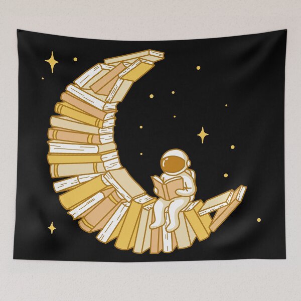 Item preview, Astronaut Reading on Book Moon designed and sold by SakuraHaven.