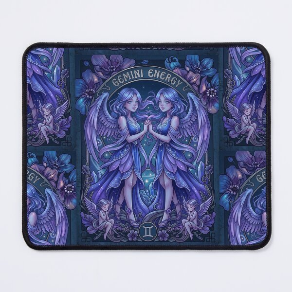 Item preview, Gemini Zodiac Twin Angels Anime Art | Gemini Energy Celestial Goddess | Dark Galaxy Astrology Illustration | Horoscope Constellation Wall Art | Gemini Birthday Gift | Fantasy Zodiac Decor designed and sold by RSDigitalPrintDesign.
