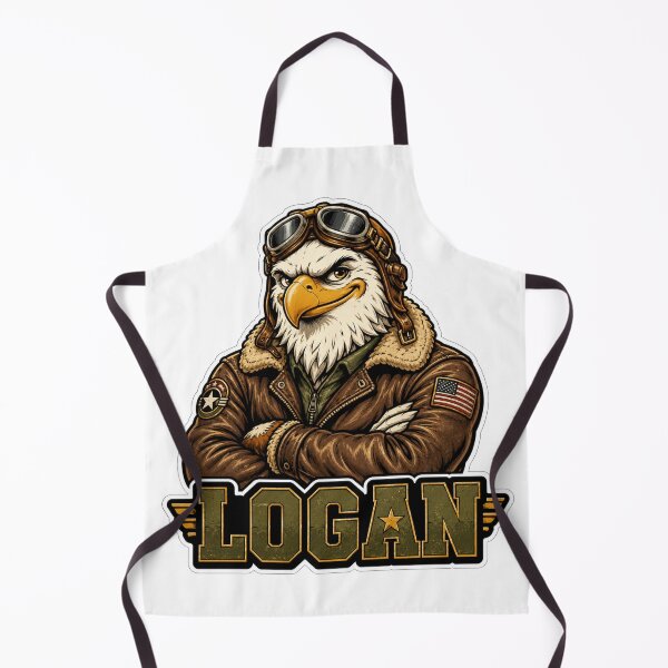 Item preview, Logan – Vintage Aviator Eagle Name Mascot Sticker designed and sold by AlexLineArt.