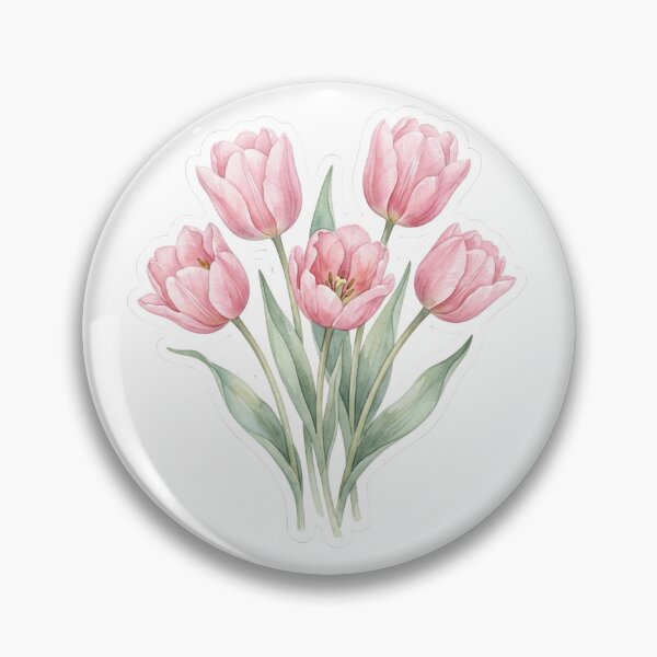 Item preview, Pink Tulips Watercolor Illustration designed and sold by Figurimania.
