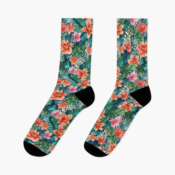 Item preview, Colorful Tropical Flowers Watercolor pattern designed and sold by Zazizu.