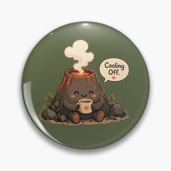 Item preview, Cooling Off Cute Volcano Geology Kawaii Science designed and sold by SimplePoDesign.