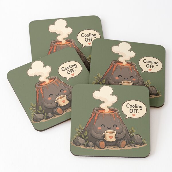 Item preview, Cooling Off Cute Volcano Geology Kawaii Science designed and sold by SimplePoDesign.